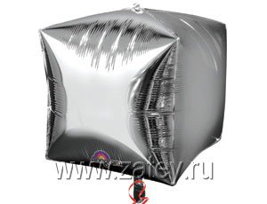 А 3D КУБ 15" Б/РИС Металлик Silver 1209-0034